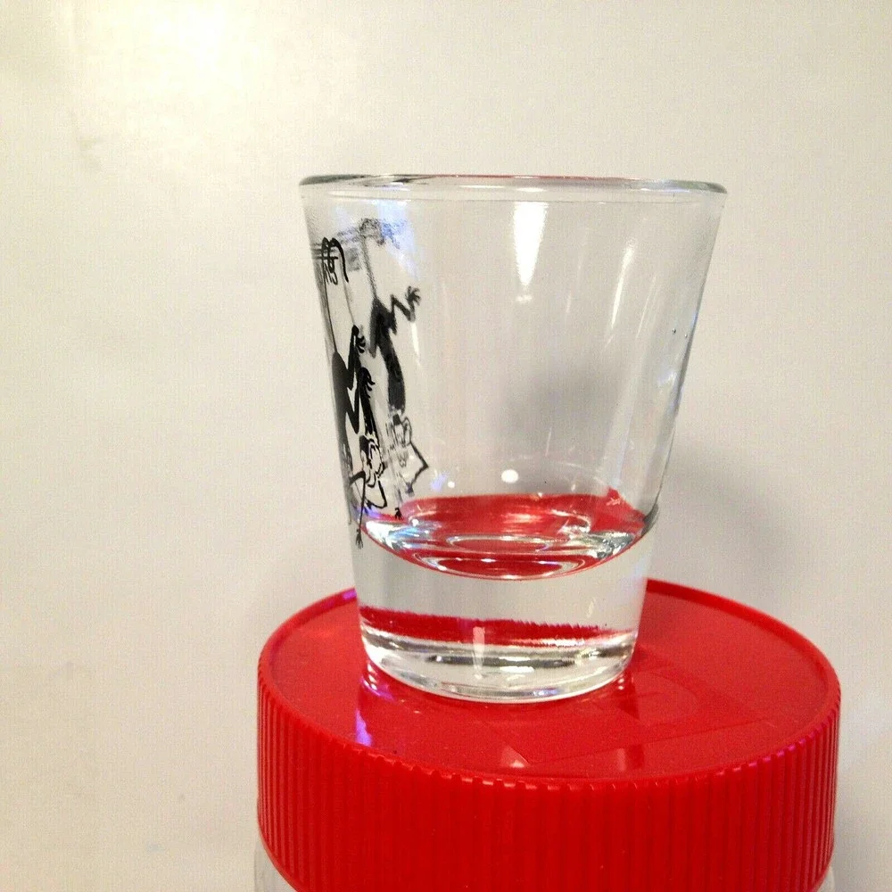 Vintage Collectable Bottoms Up Shot Glass Upside Down Monkeys Anchor Hocking